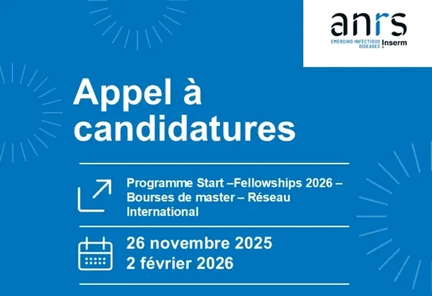 Appel à candidatures : Programme &laquo;&nbsp;START&nbsp;&raquo; – Bourses de Master &nbsp;&raquo; Réseau International&nbsp;&raquo; / ANRS Maladies Infectieuses Émergentes (ANRS –&nbsp;MIE)