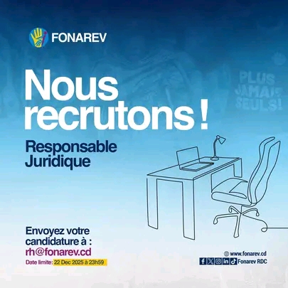 FONAREV RECRUTE UN(E) RESPONSABLE&nbsp;JURIDIQUE.