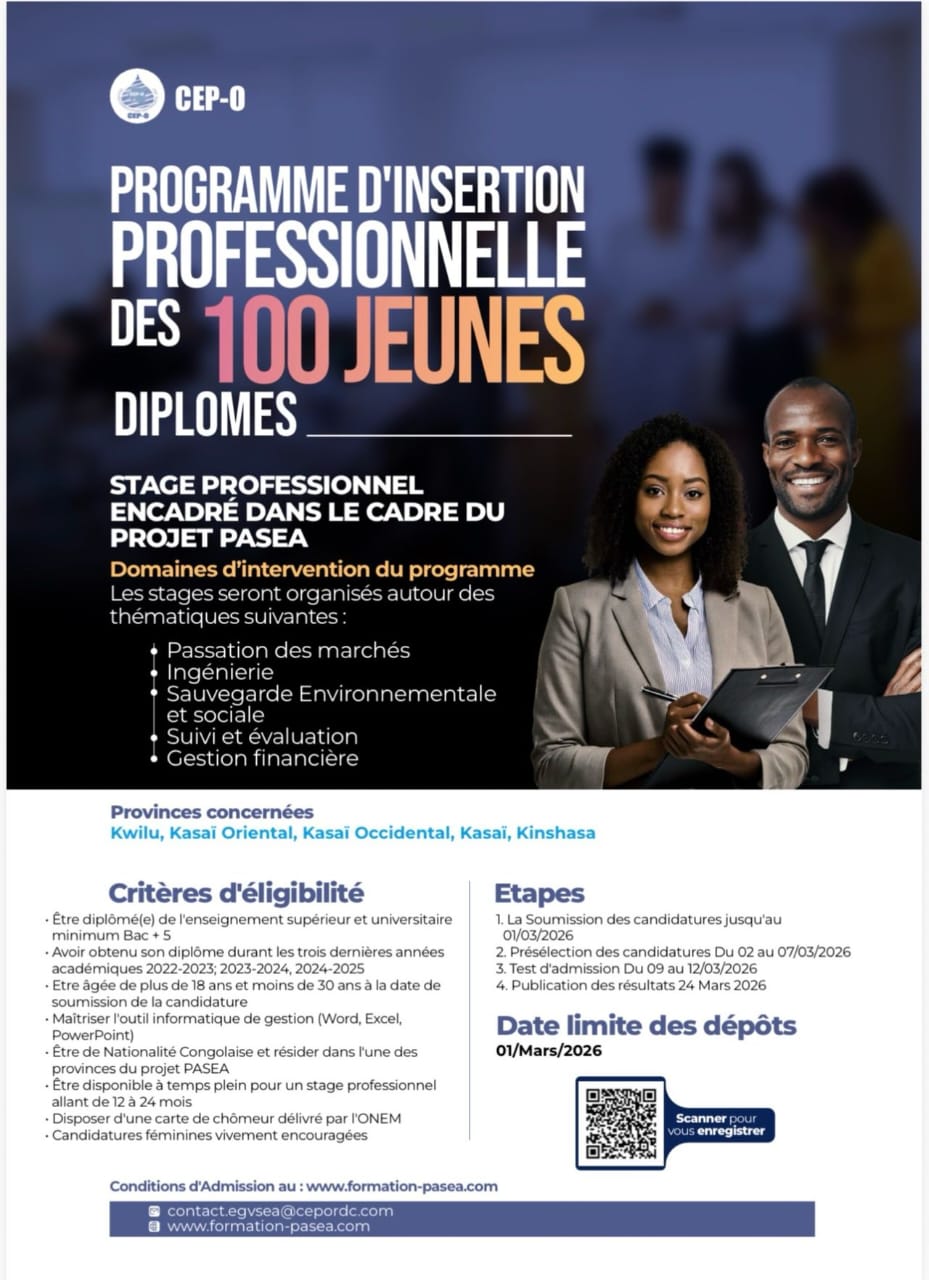 📢 OPPORTUNITÉ POUR LES JEUNES DIPLÔMÉS – PROJET&nbsp;PASEA
